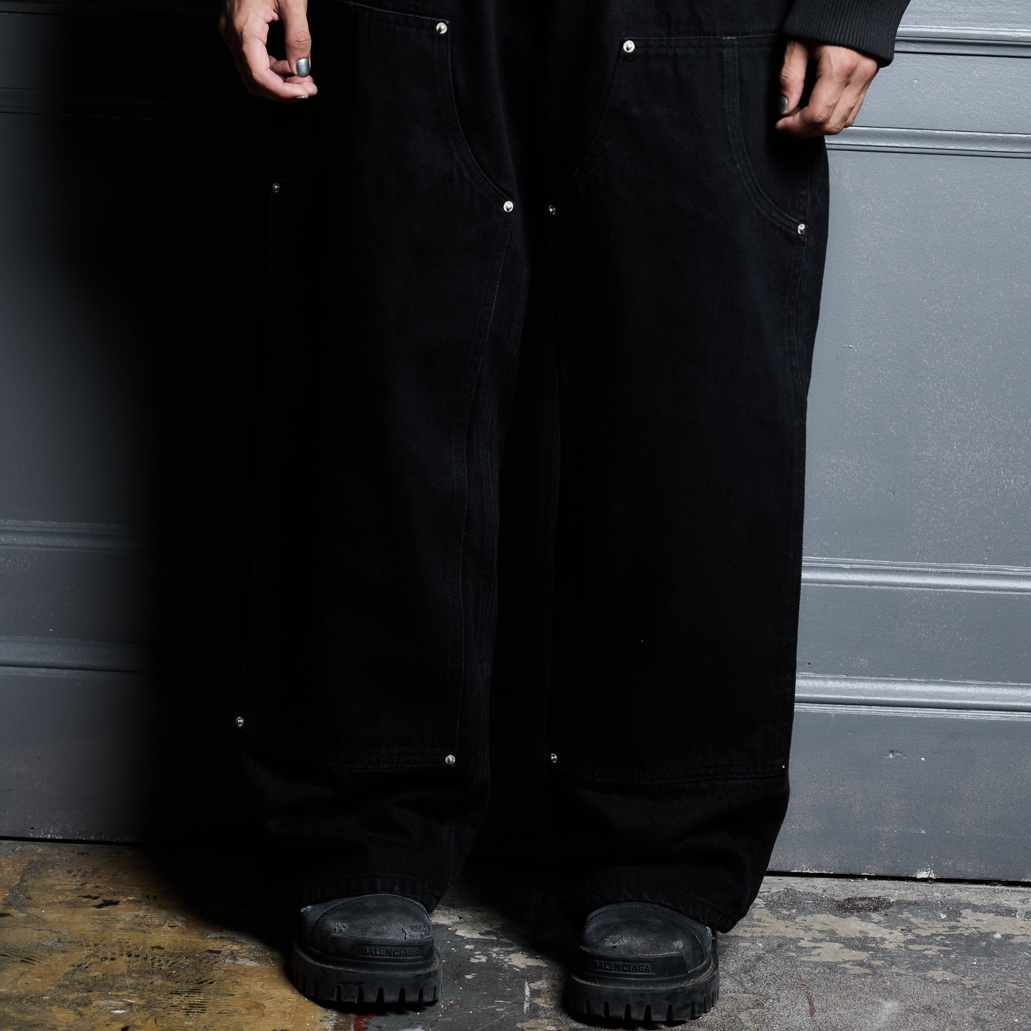 Pierced Denim Pants