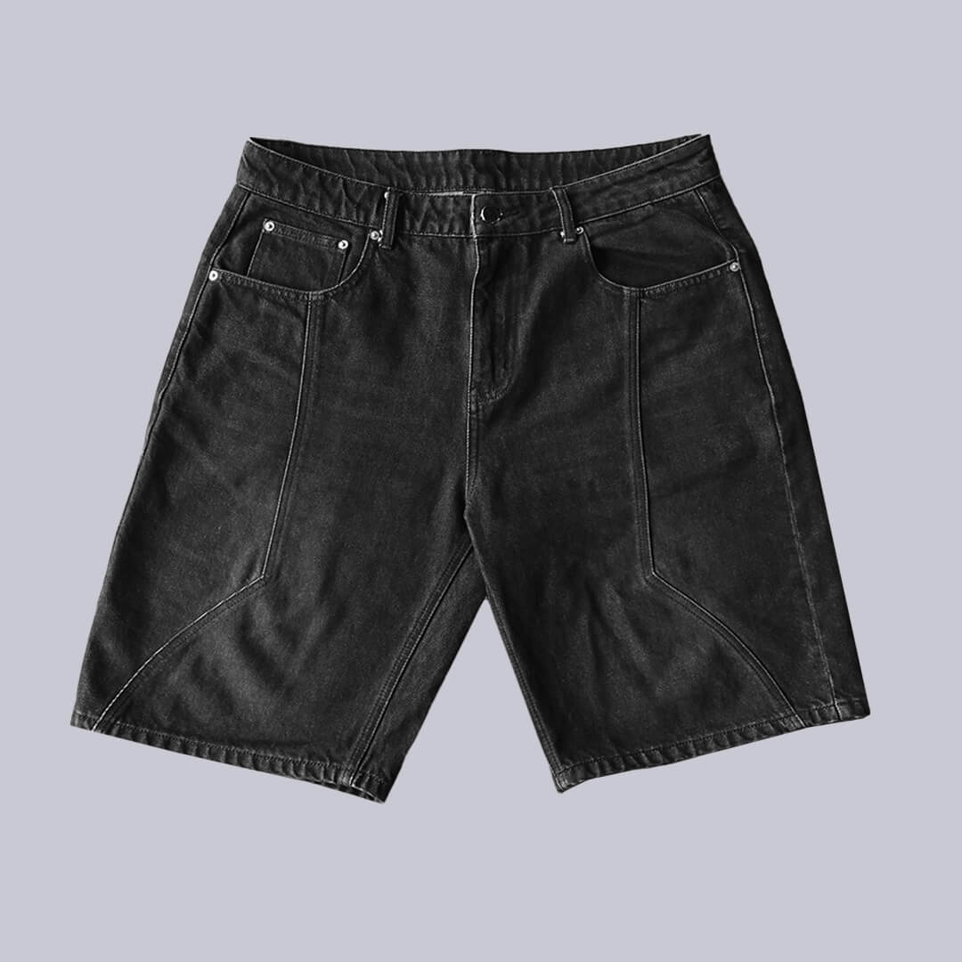 "Arched" Baggy Denim Shorts